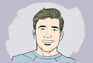 Illustrated portrait of Luke Van V.